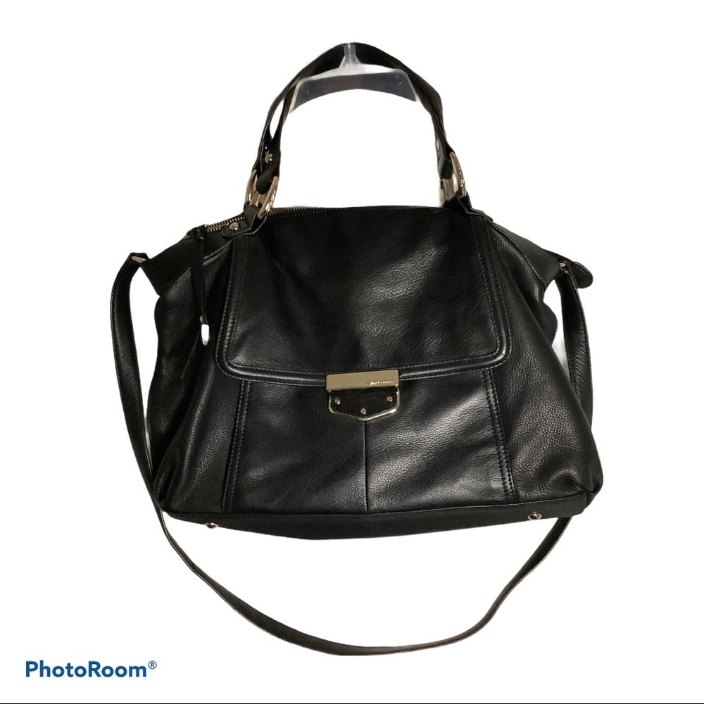 B. Makowsky Black Leather‎ Satchel/Crossbody
